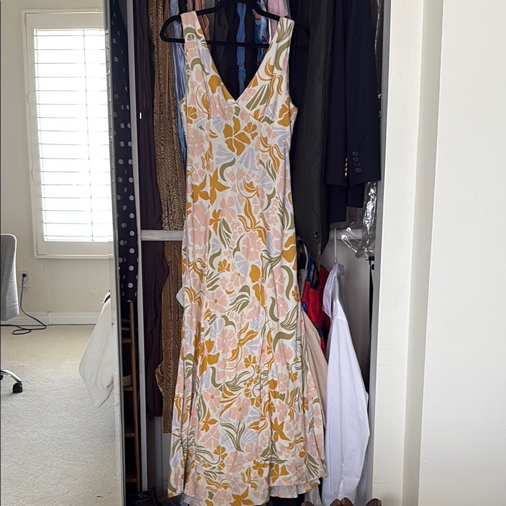 Yellow and White Floral Maxi Sundress